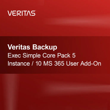 Veritas Backup Exec Simple Core Pack 5 instans / 10 MS 365 bruker tillegg
