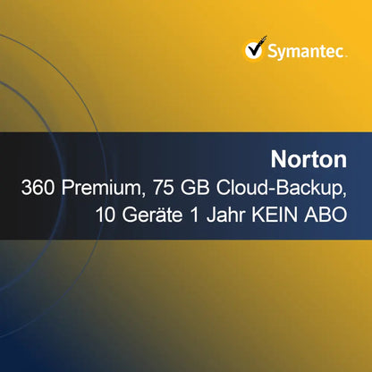 Norton 360 Premium, 75 GB sky-sikkerhetskopi, 10 enheter 1 år INGEN ABONNEMENT